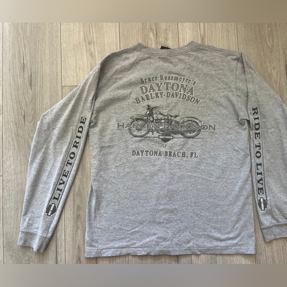 Harley Davidson Daytona Florida Grey Long Sleeve Shirt - Picture 6 of 7